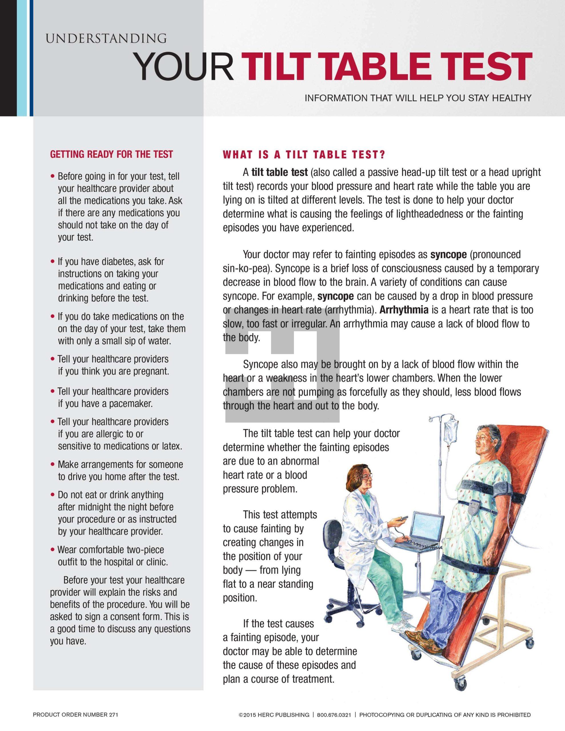 Understanding Your Tilt Table Test - HERC Publishing