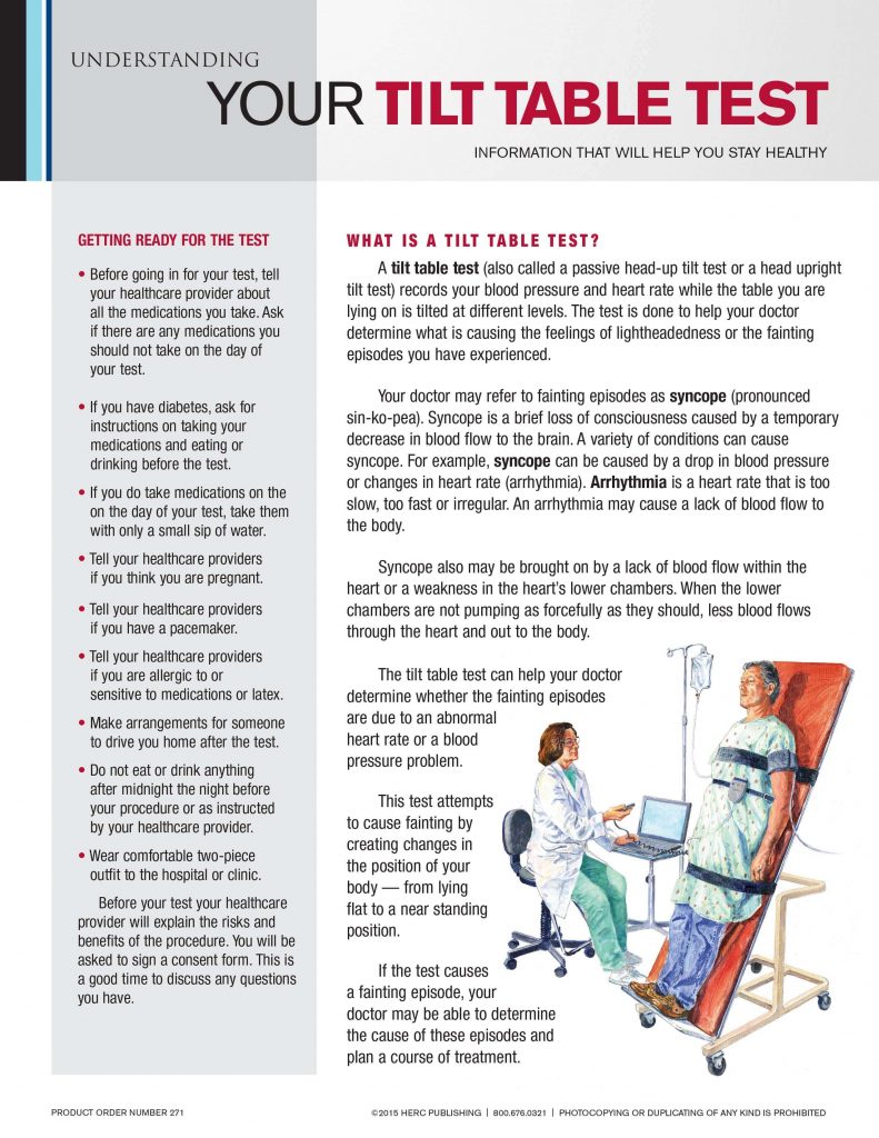 Understanding Your Tilt Table Test HERC Publishing